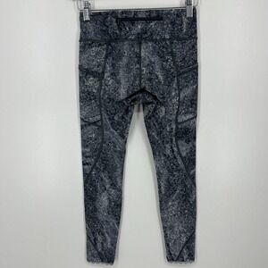 Lululemon Leggings Women's Size 4 Gray Ankle Splatter Print Yoga‎ Gym